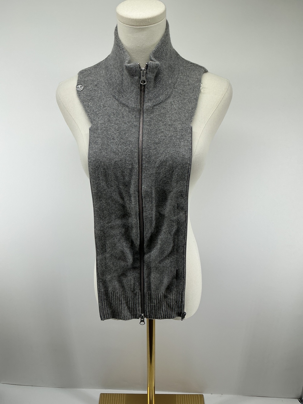 100% Mongolian Cashmere Ribbed Collar Blazer Insert